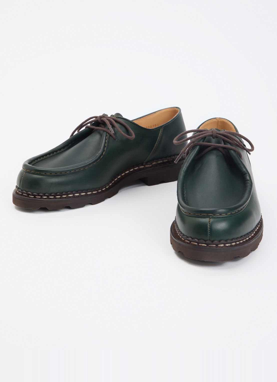 Paraboot Michael veterschoen van leer - detail groen