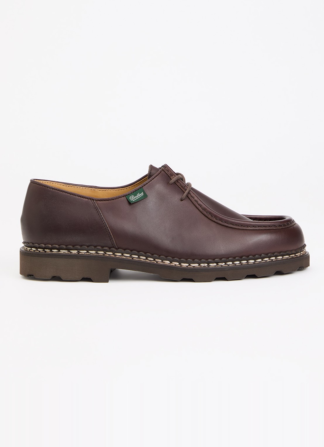 Paraboot Michael veterschoen van leer - voorkant donkerbruin