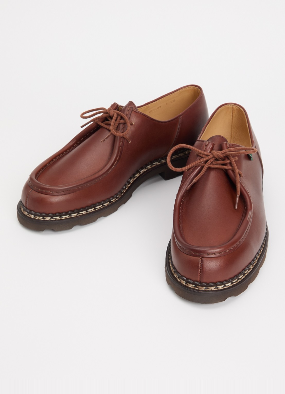 Paraboot Michael veterschoen van leer - detail 3 roodbruin