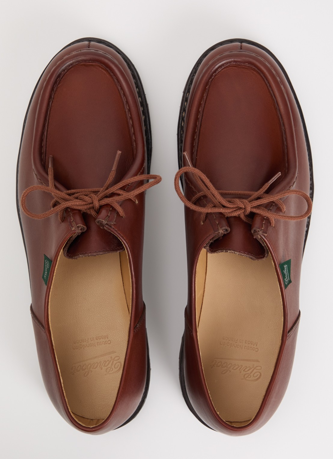 Paraboot Michael veterschoen van leer - detail 4 roodbruin