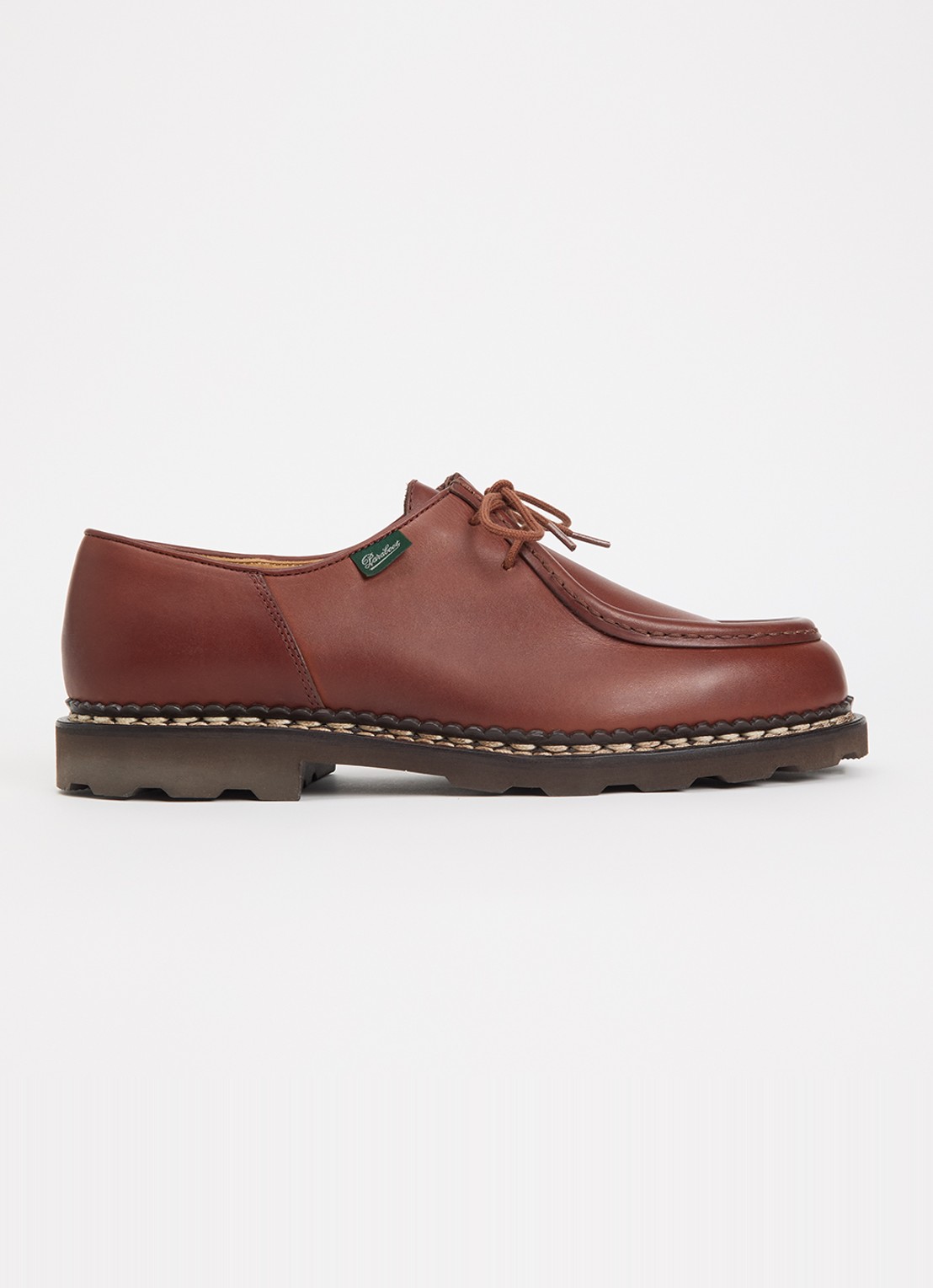 Paraboot Michael veterschoen van leer - voorkant roodbruin