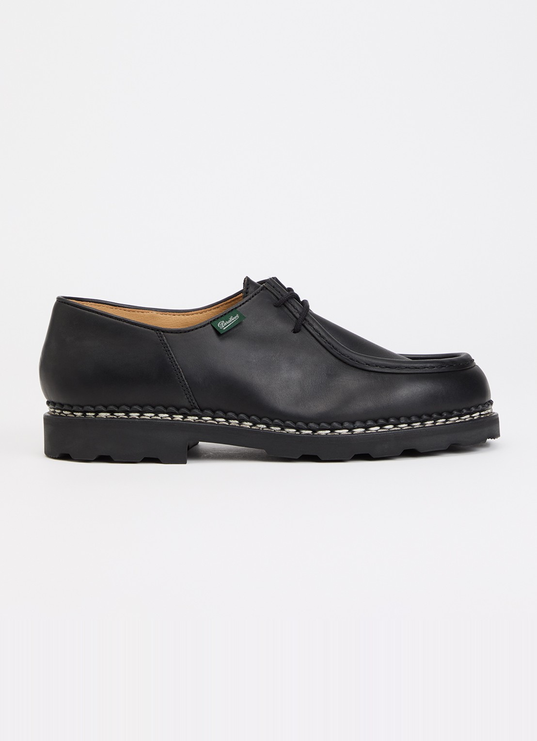 Paraboot Michael veterschoen van leer - voorkant zwart