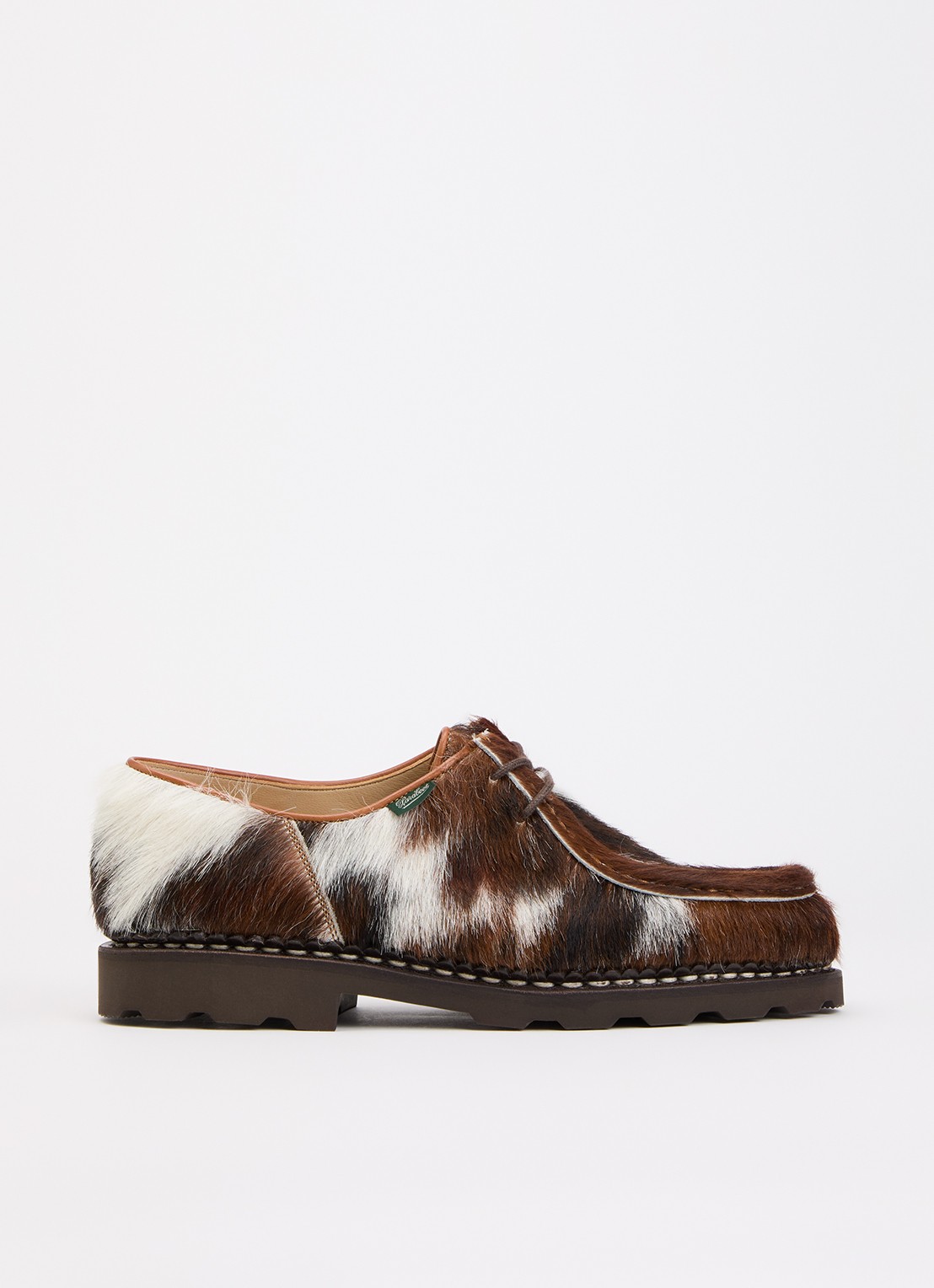Paraboot Micheal veterschoen van leer met ponyhair - voorkant roodbruin