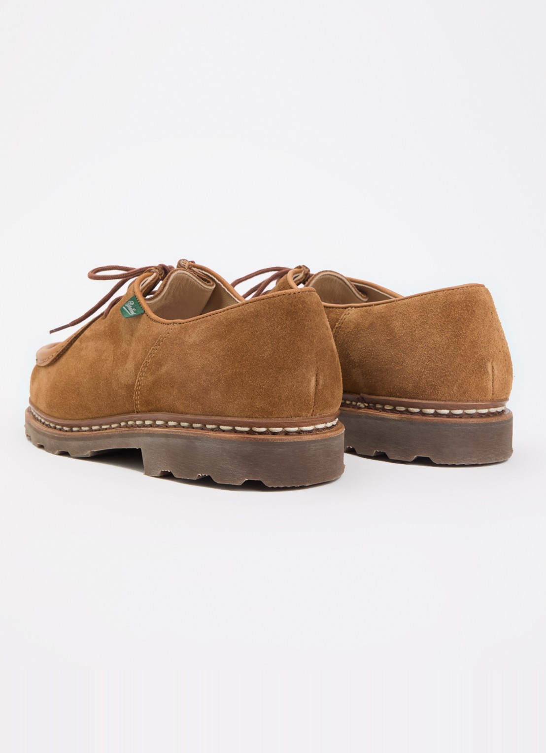 Paraboot Micka veterschoen van suède - achterkant 5 camel