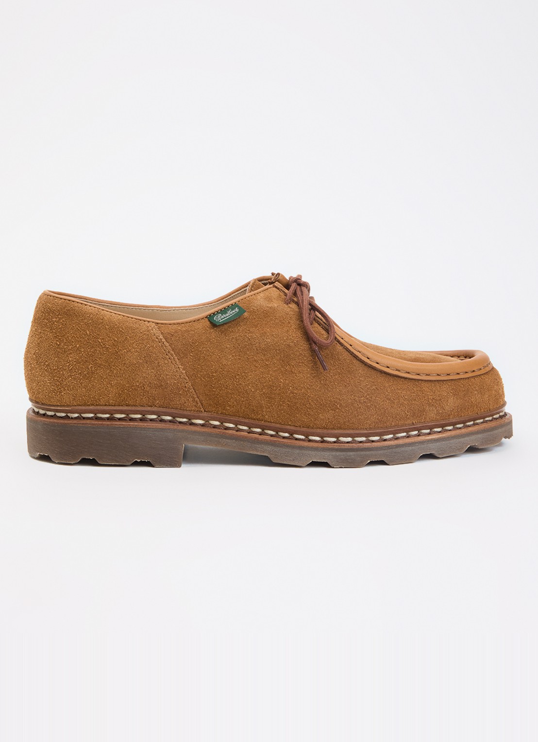 Paraboot Micka veterschoen van suède - voorkant 4 camel