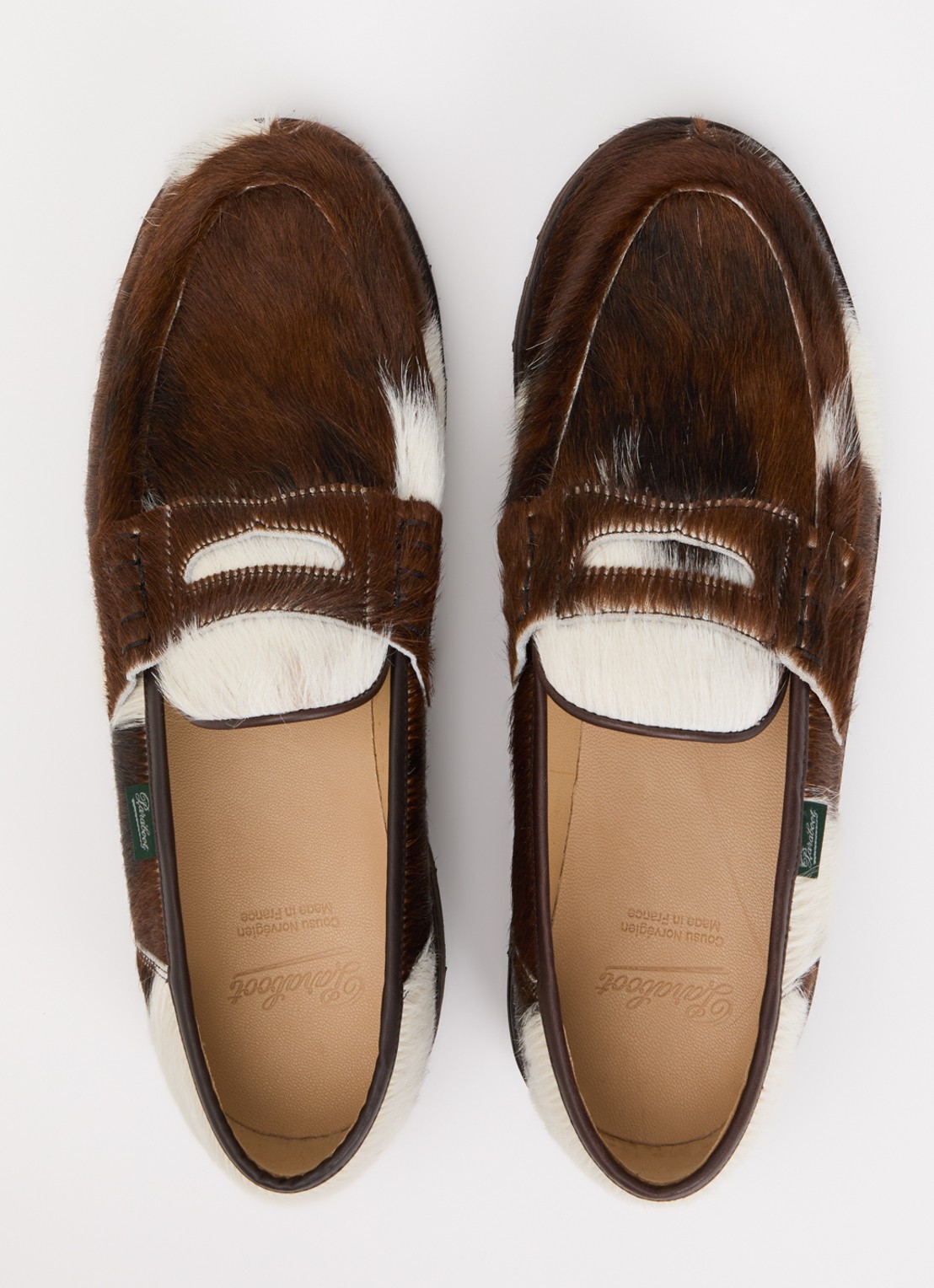 Paraboot Reims loafer van leer met ponyhair - detail 4 roodbruin