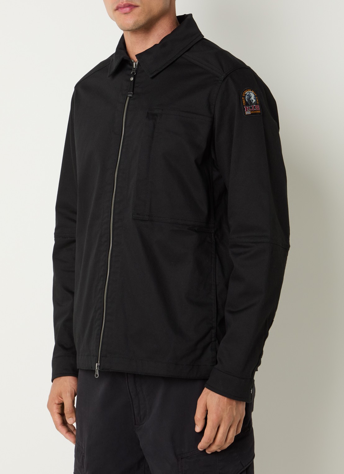 Parajumpers Arabba jack met logo en steekzakken - detail zwart