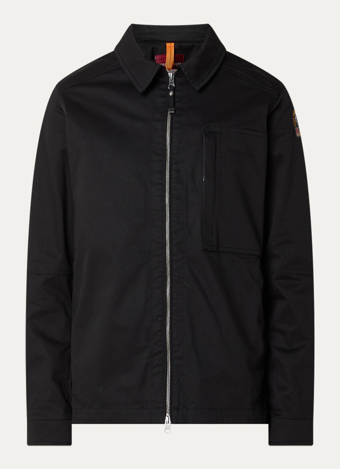 Parajumpers Arabba jack met logo en steekzakken - voorkant 2 zwart