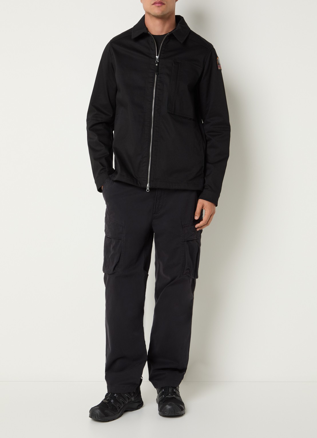 Parajumpers Arabba jack met logo en steekzakken - voorkant 3 zwart