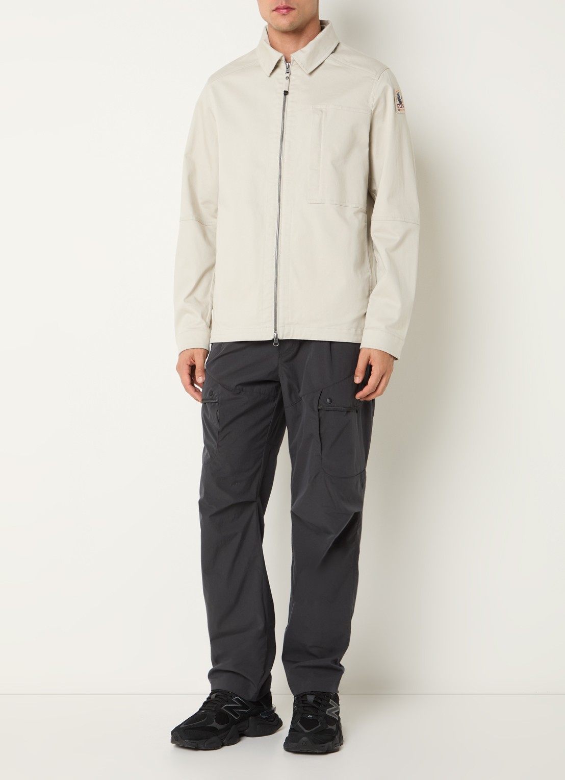 Parajumpers Arabba jack met logo en steekzakken - voorkant 4 creme