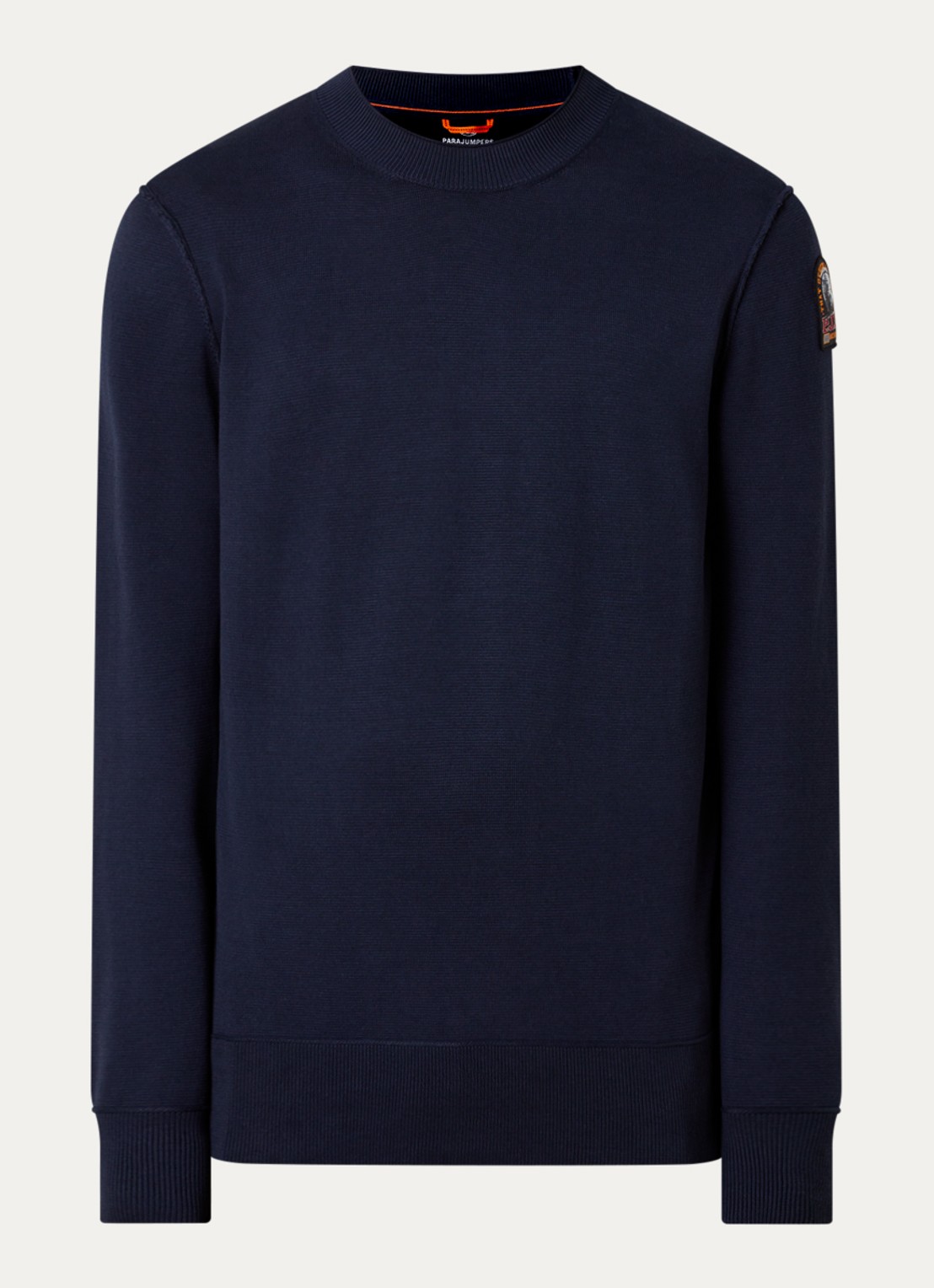 Parajumpers Braw fijngebreide pullover met logo - voorkant donkerblauw