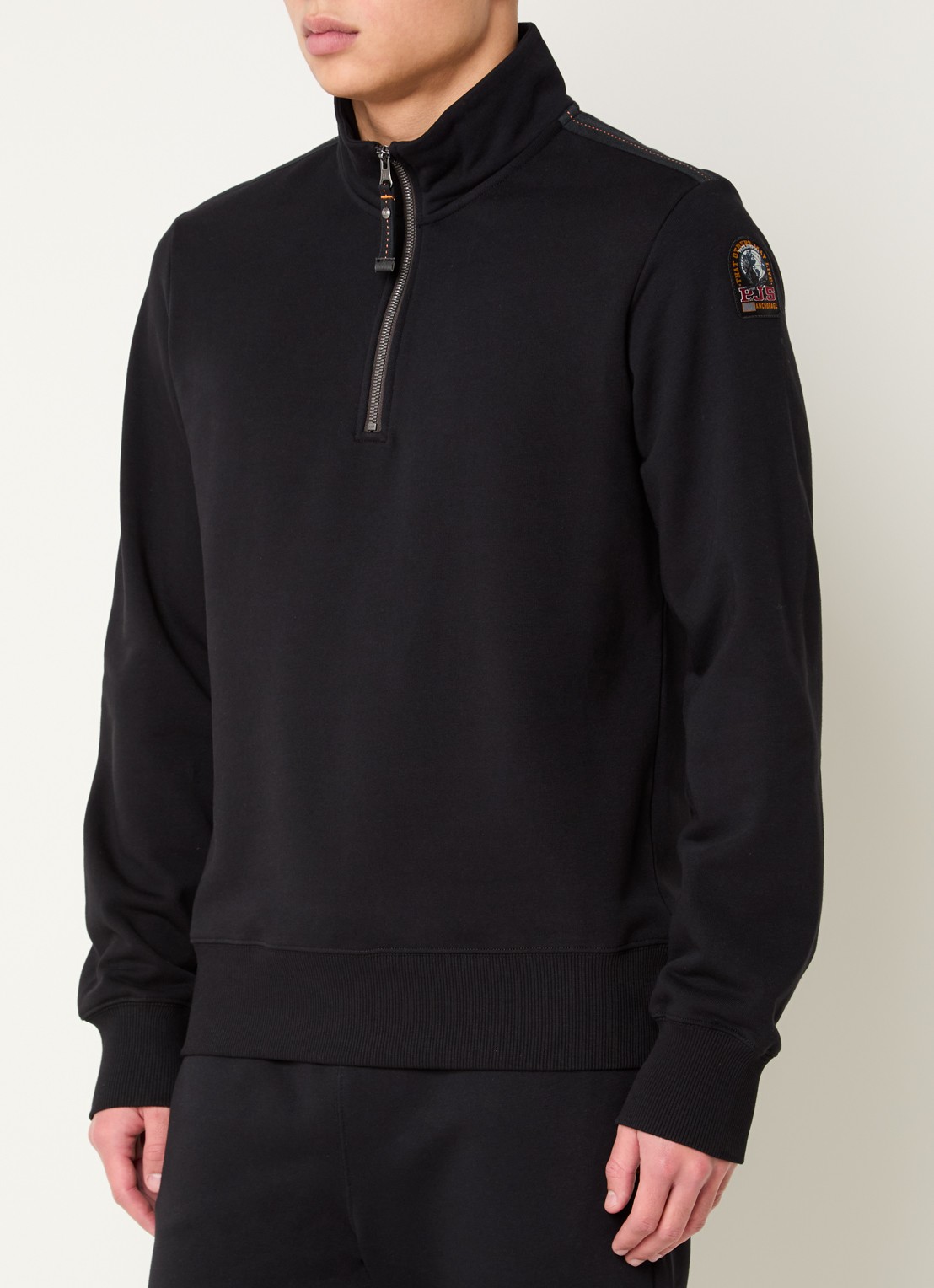 Parajumpers Broad sweater met halve rits en logo - detail 3 zwart