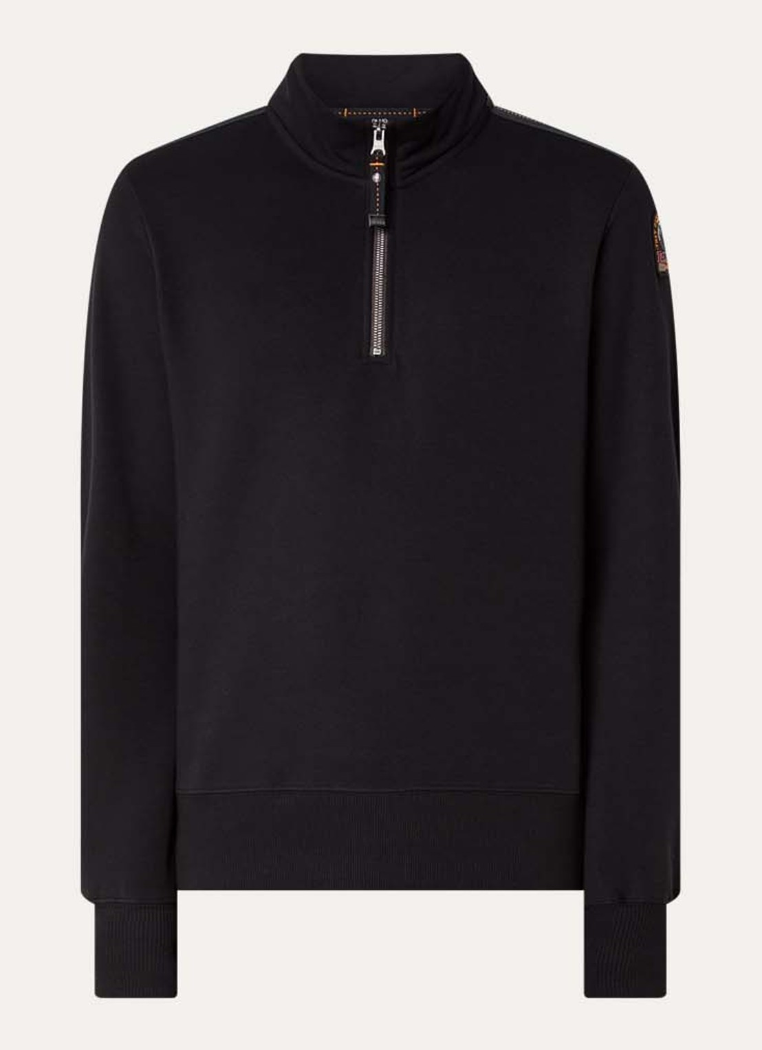 Parajumpers Broad sweater met halve rits en logo - voorkant zwart