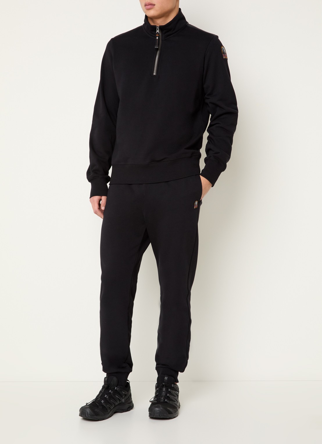 Parajumpers Broad sweater met halve rits en logo - voorkant 2 zwart
