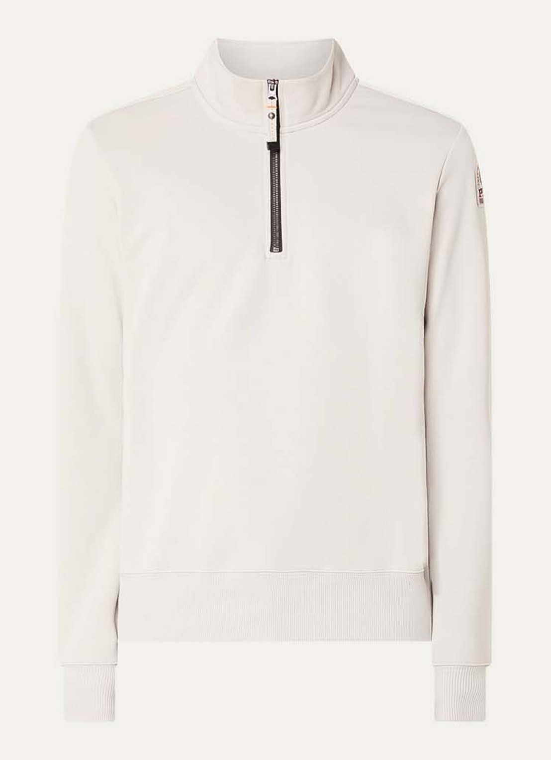 Parajumpers Broad sweater met halve rits en logo - voorkant beige