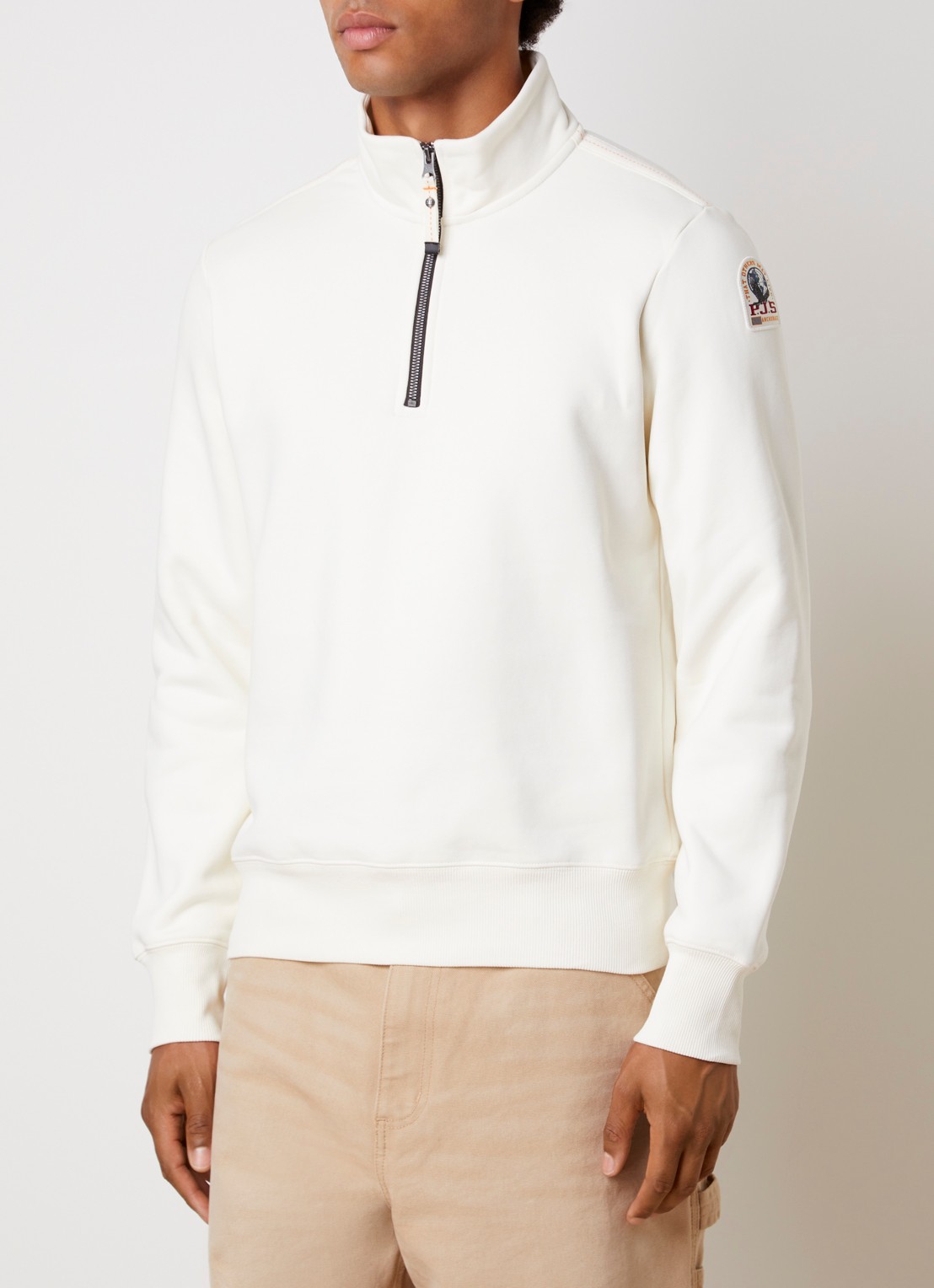 Parajumpers Broad sweater met halve rits - detail 4 creme