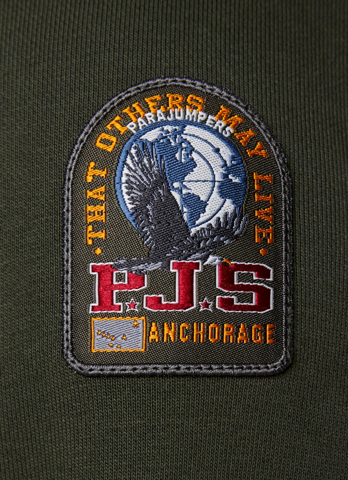 Parajumpers Broad sweater met halve rits - detail 2 legergroen