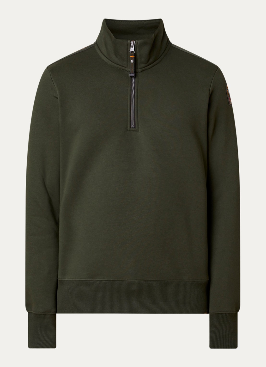 Parajumpers Broad sweater met halve rits - voorkant 4 legergroen