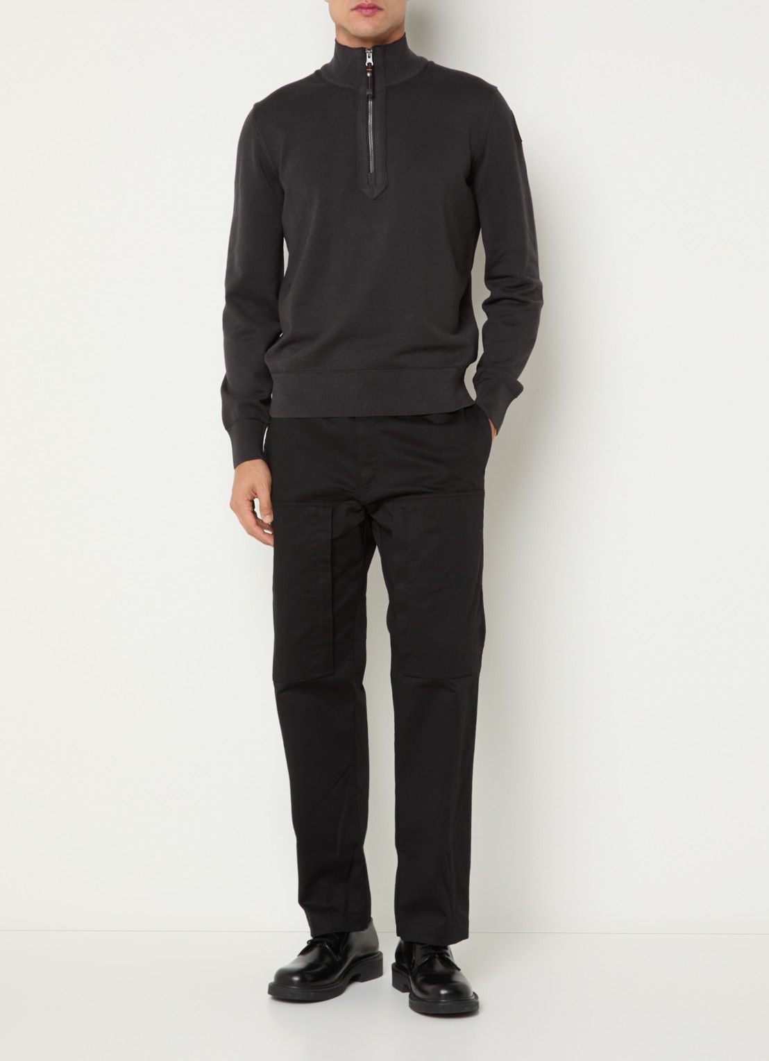 Parajumpers Bromo straight fit cargobroek met steekzakken - voorkant 5 zwart