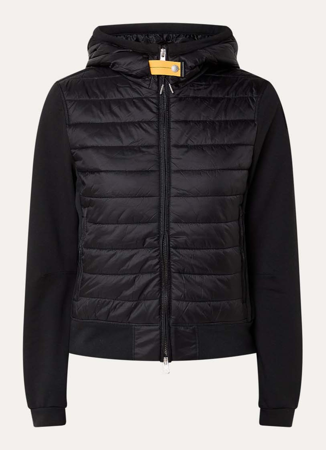 Parajumpers Caelie gewatteerd jack met capuchon - voorkant zwart