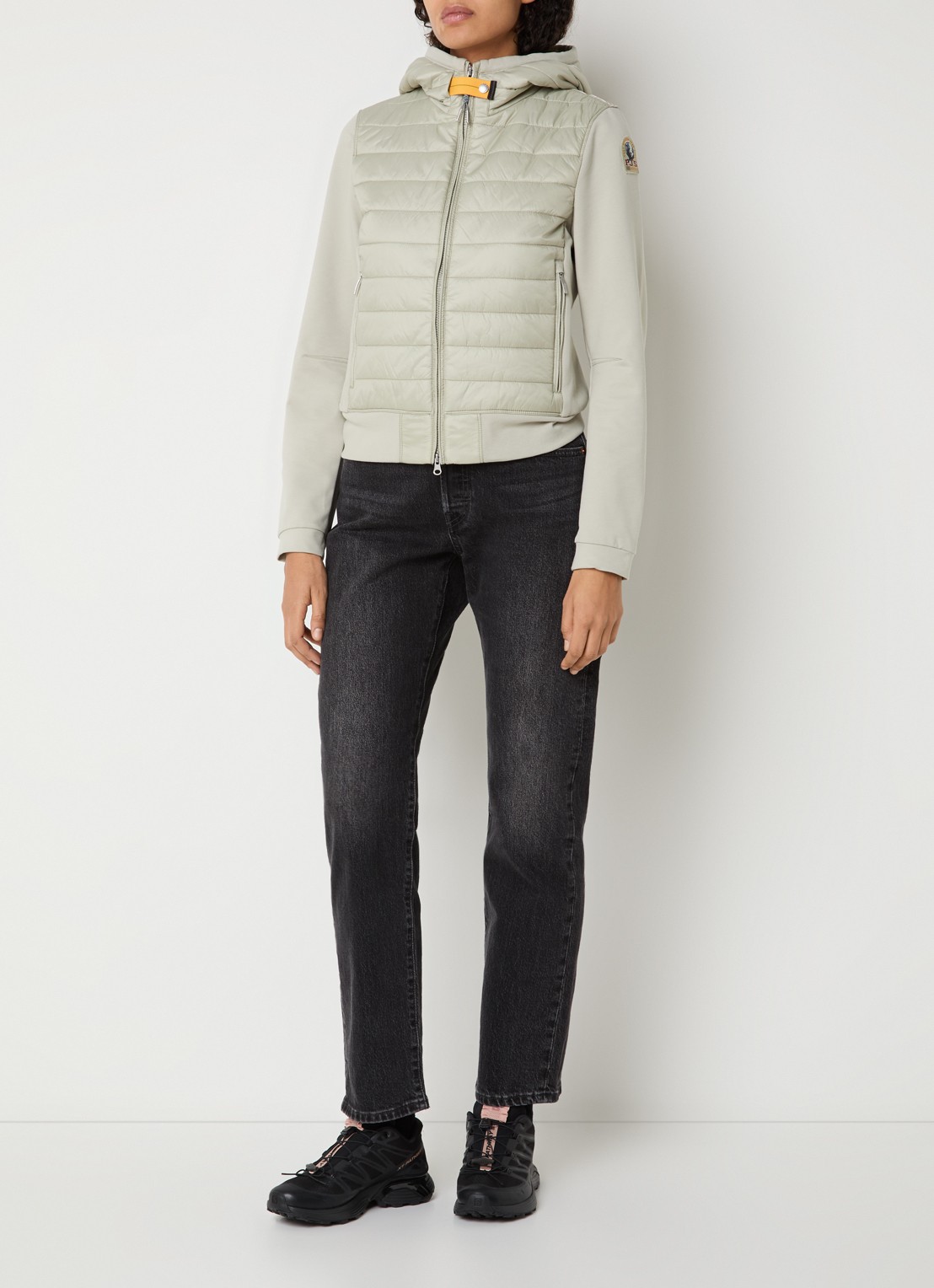 Parajumpers Caelie gewatteerd jack met capuchon - voorkant 3 groen