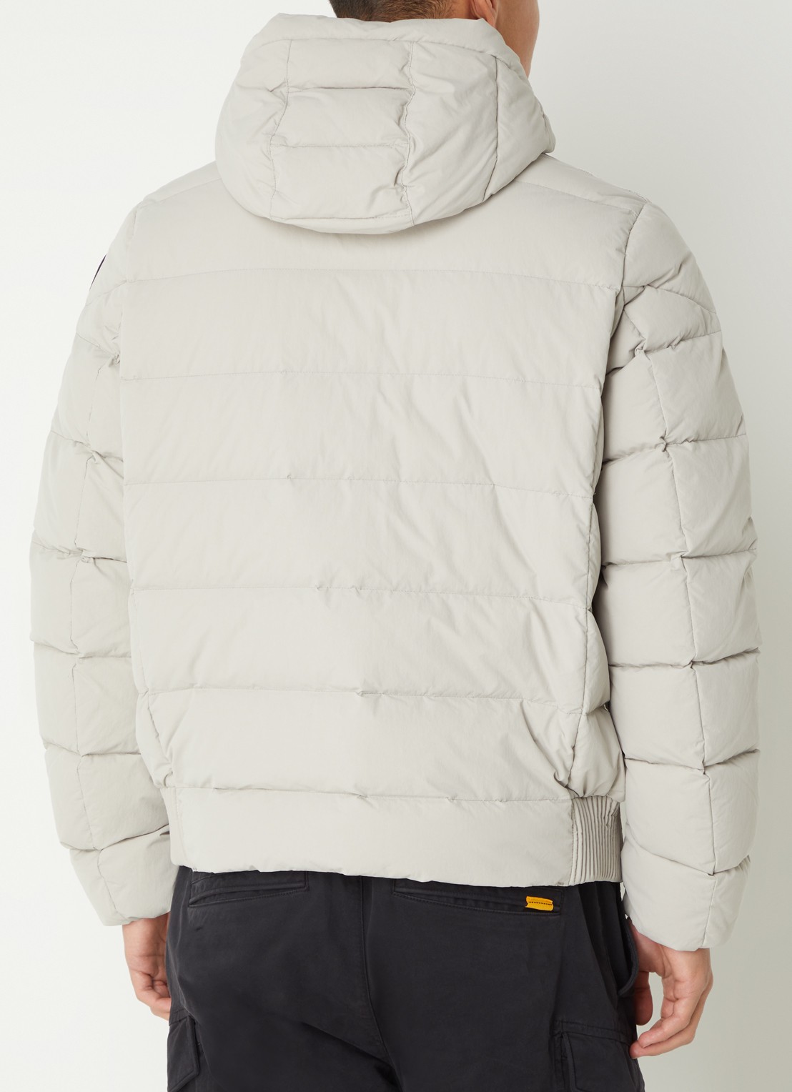 Parajumpers Cassian puffer jack met donsvulling en capuchon - achterkant 3 lichtgrijs