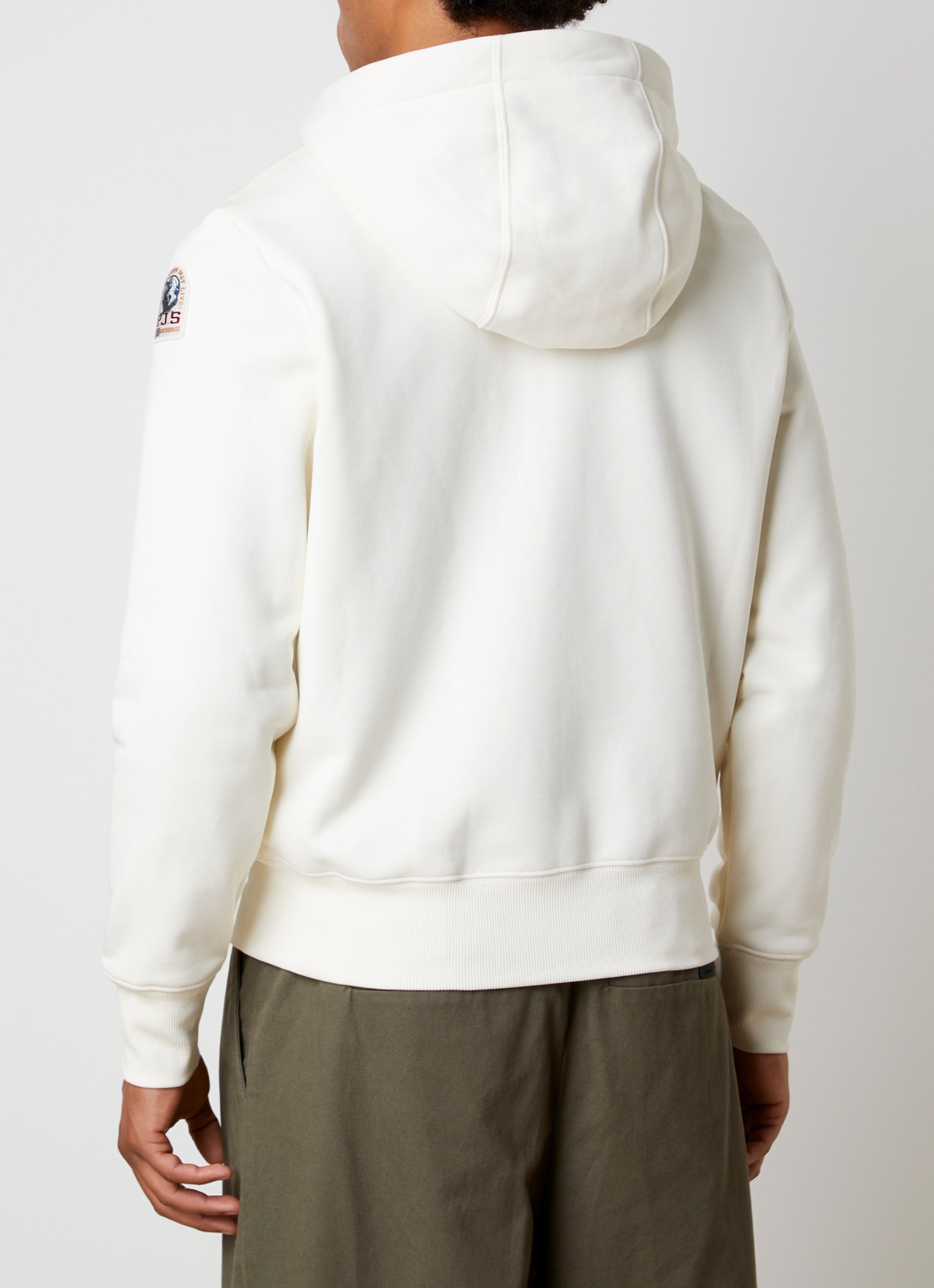 Parajumpers Charlie sweatvest met logoborduring - achterkant creme
