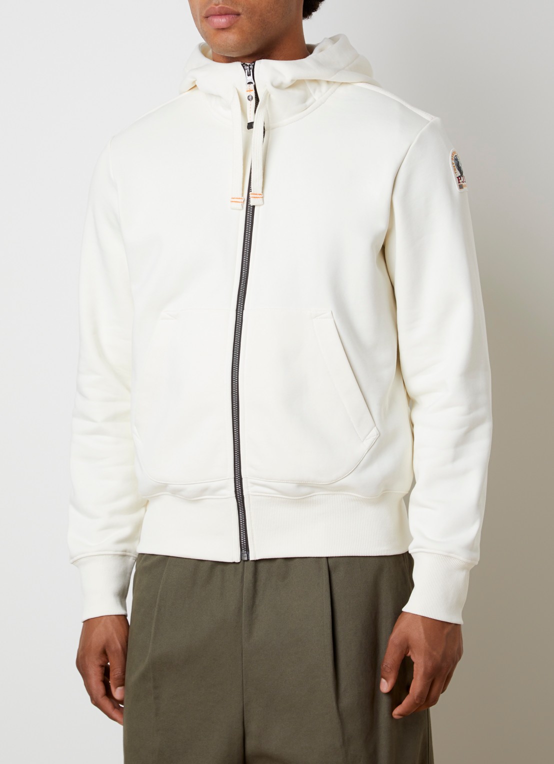 Parajumpers Charlie sweatvest met logoborduring - detail 4 creme