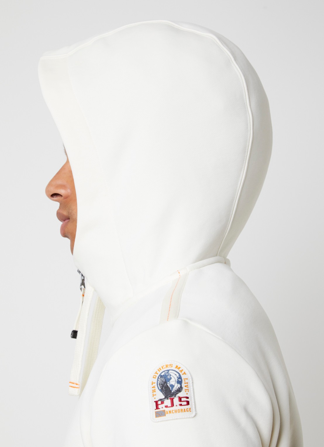 Parajumpers Charlie sweatvest met logoborduring - detail 5 creme
