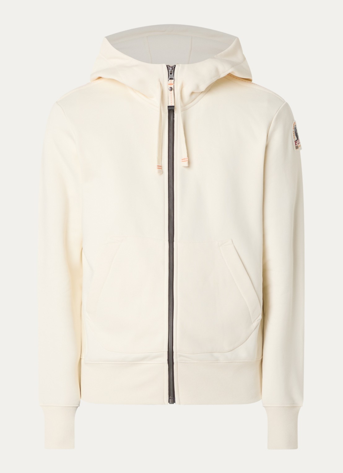 Parajumpers Charlie sweatvest met logoborduring - voorkant creme