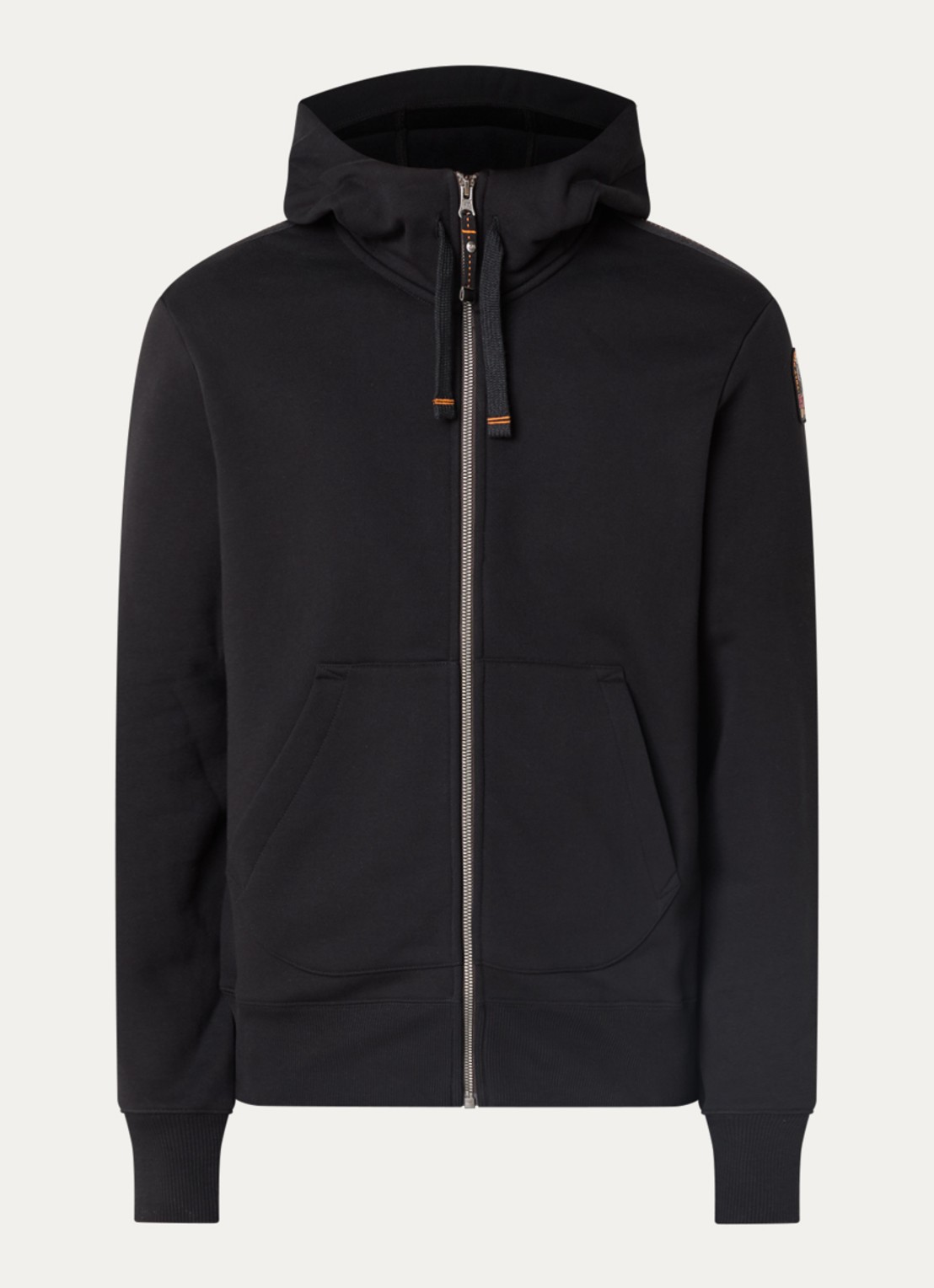 Parajumpers Charlie sweatvest met logoborduring - voorkant zwart