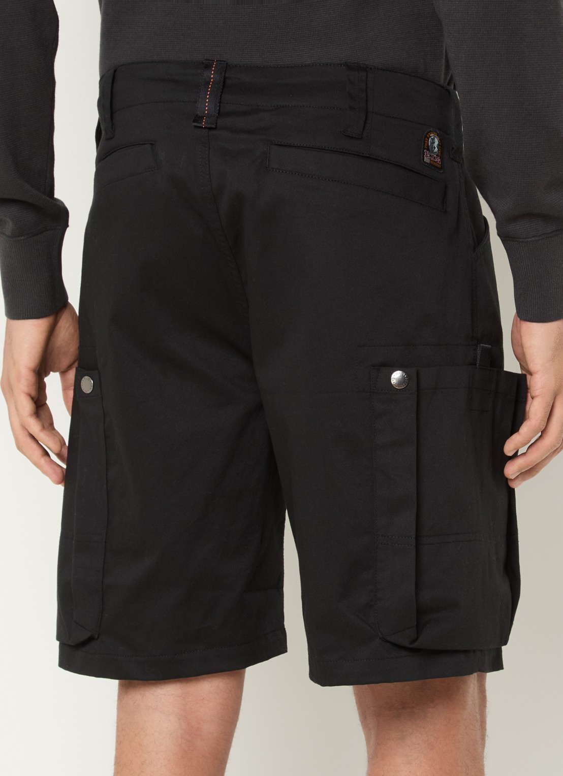 Parajumpers Cleveland wide leg korte broek met steekzakken - achterkant zwart