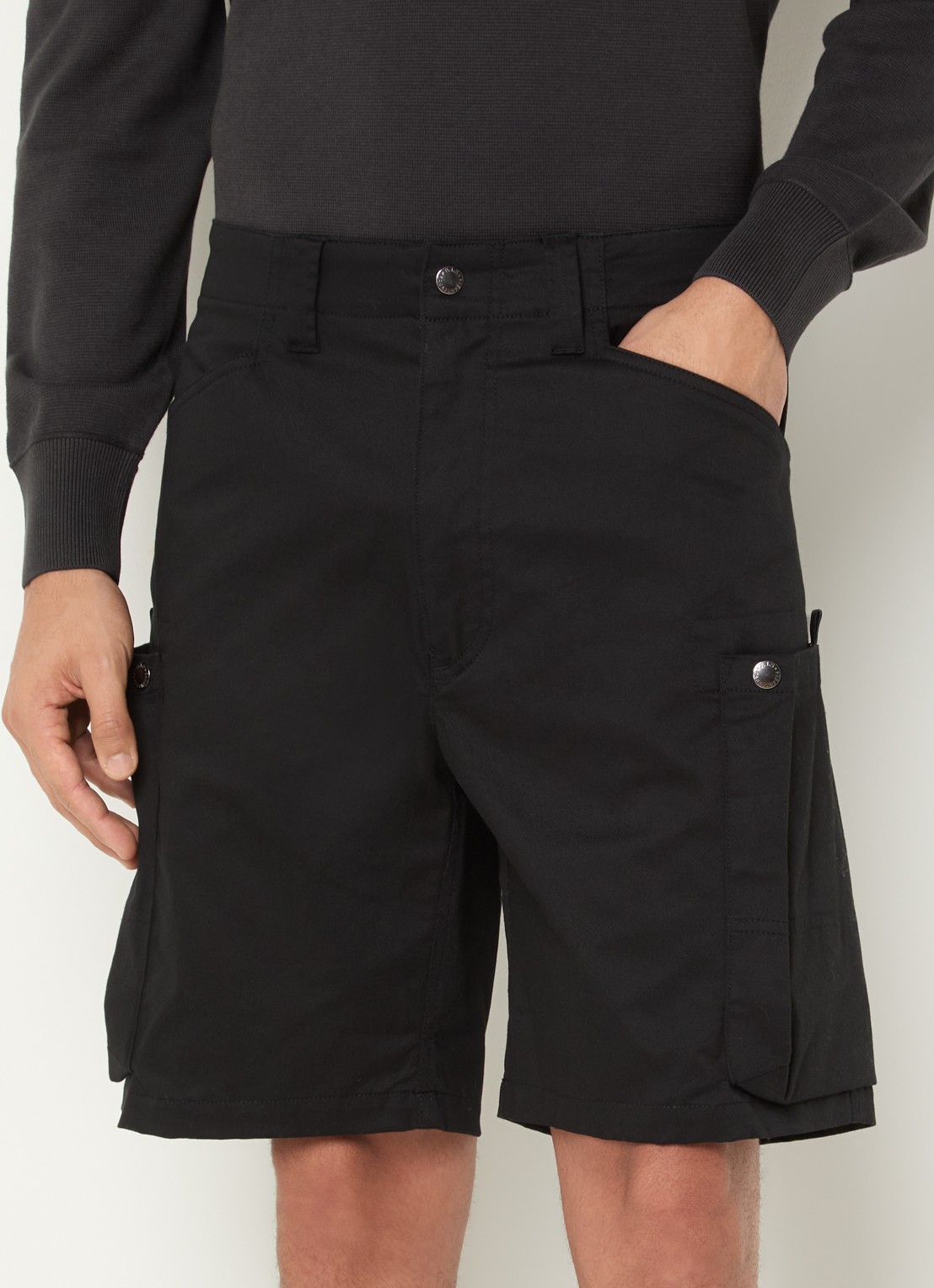 Parajumpers Cleveland wide leg korte broek met steekzakken - detail 4 zwart