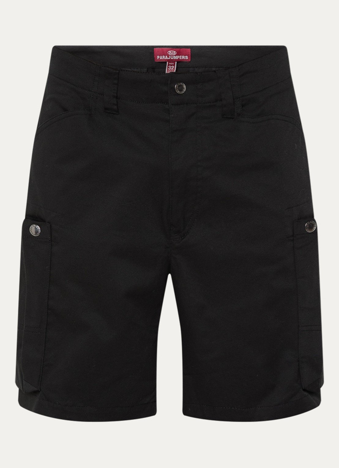 Parajumpers Cleveland wide leg korte broek met steekzakken - voorkant 2 zwart