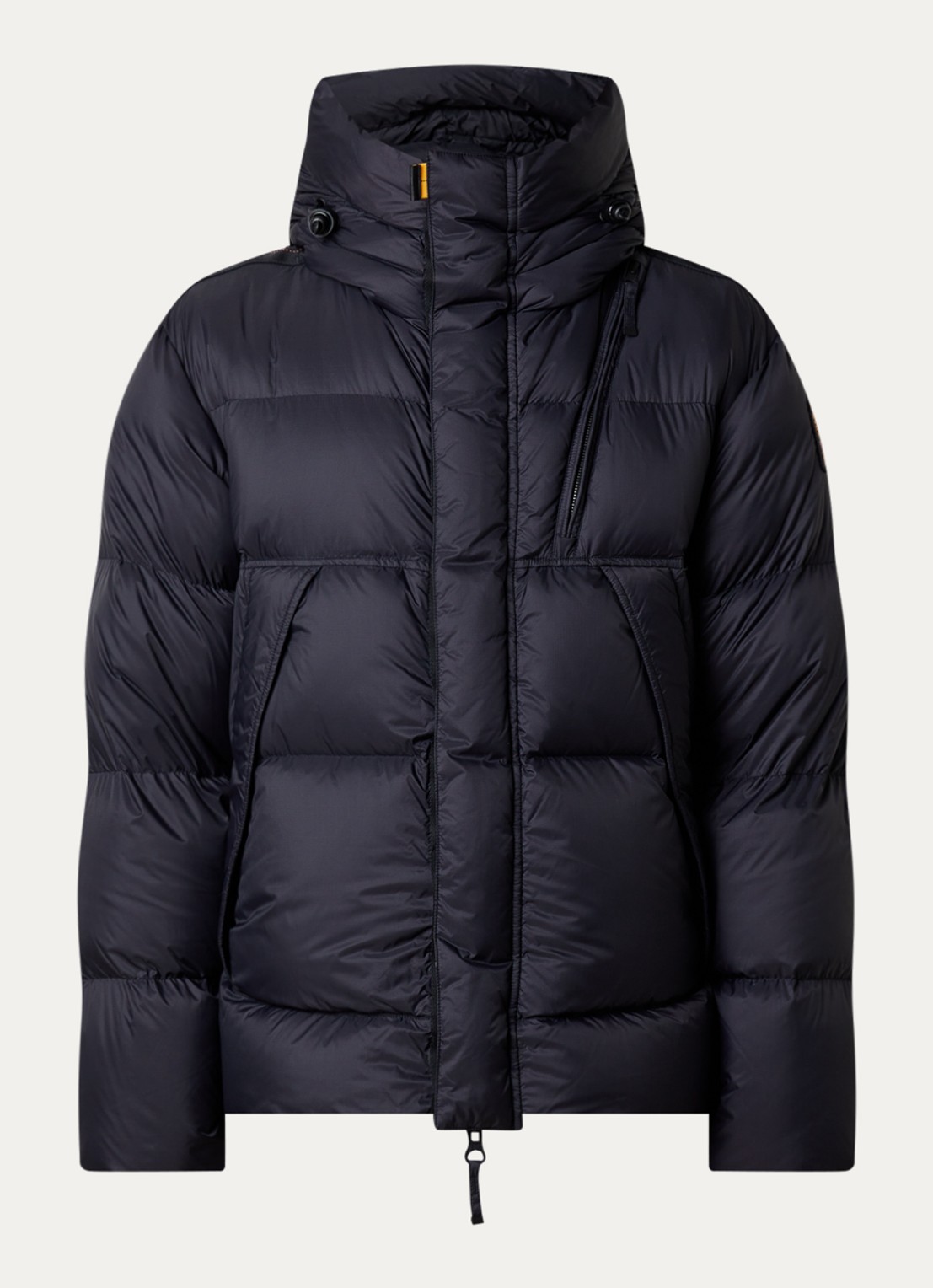 Parajumpers Cloud puffer jas met donsvulling en ritszakken - voorkant 2 zwart
