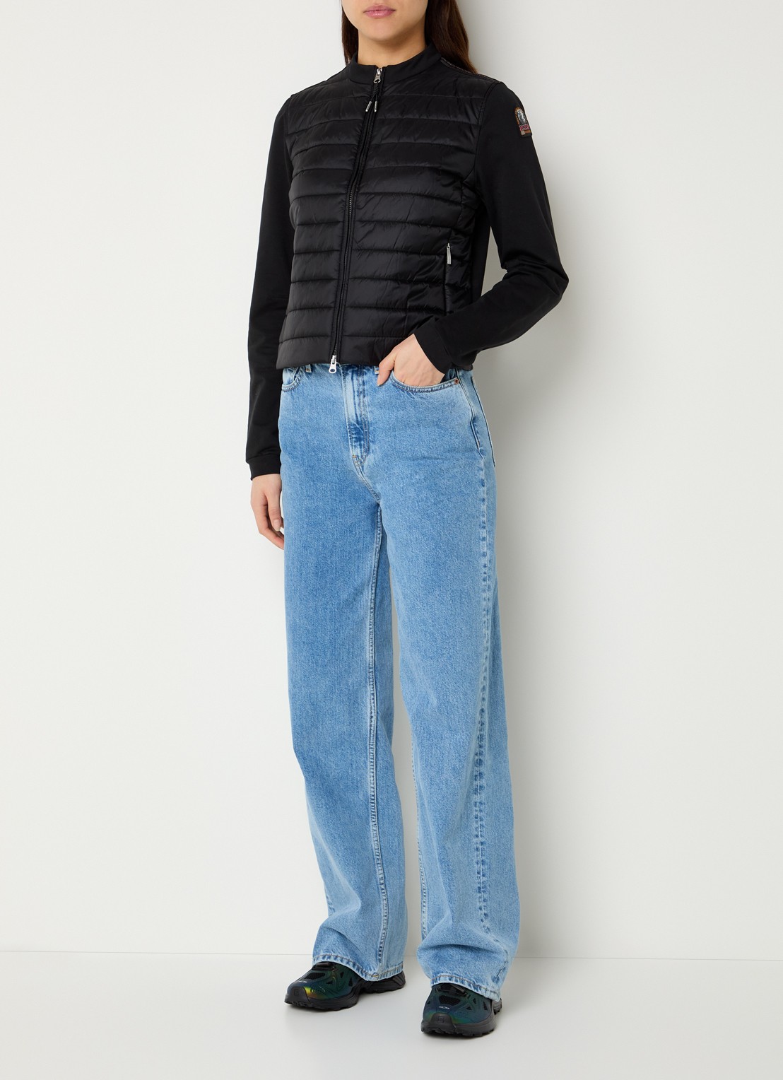 Parajumpers Corina sweatvest met gewatteerd voorpand en ritszakken - voorkant 4 zwart