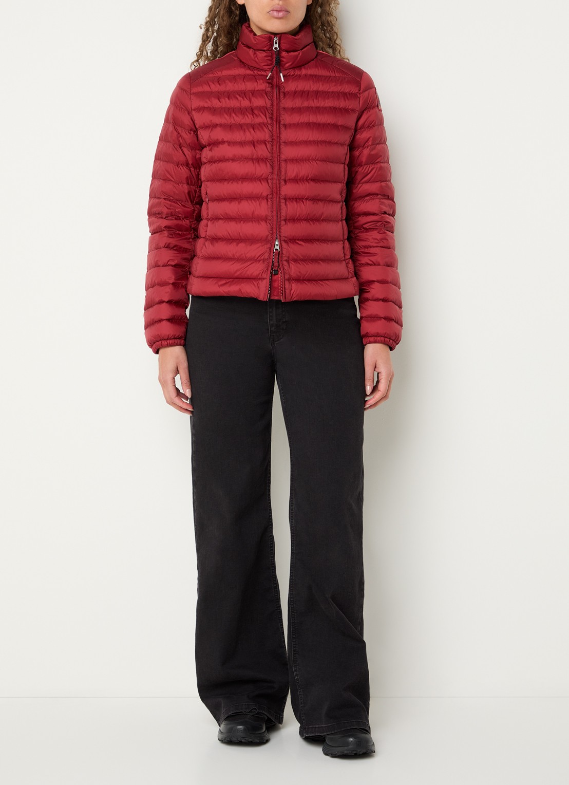 Parajumpers Emilia puffer jack met donsvulling - voorkant 2 bordeauxrood