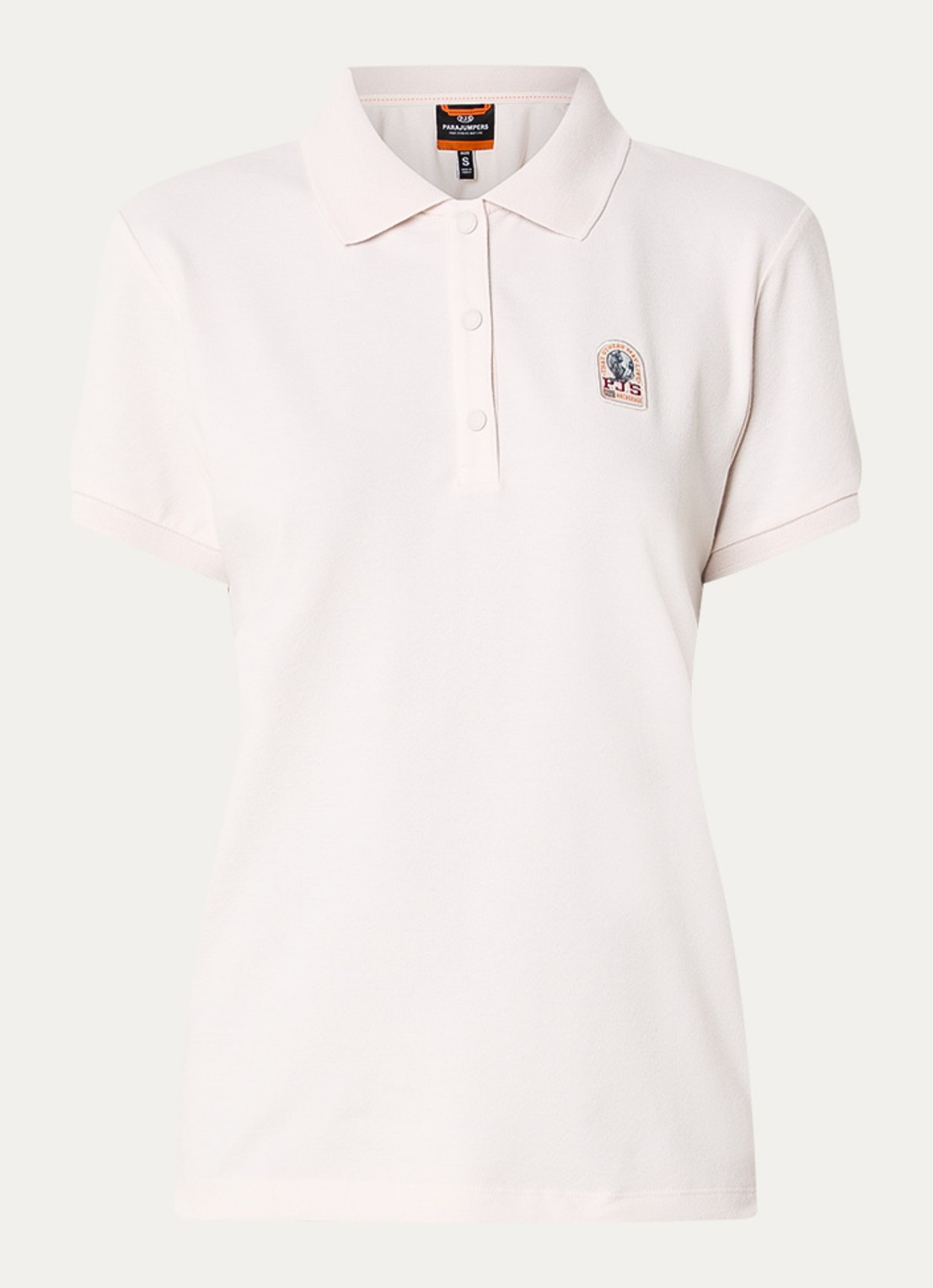 Parajumpers Enif polo van piqué katoen met logo - voorkant 2 lichtroze