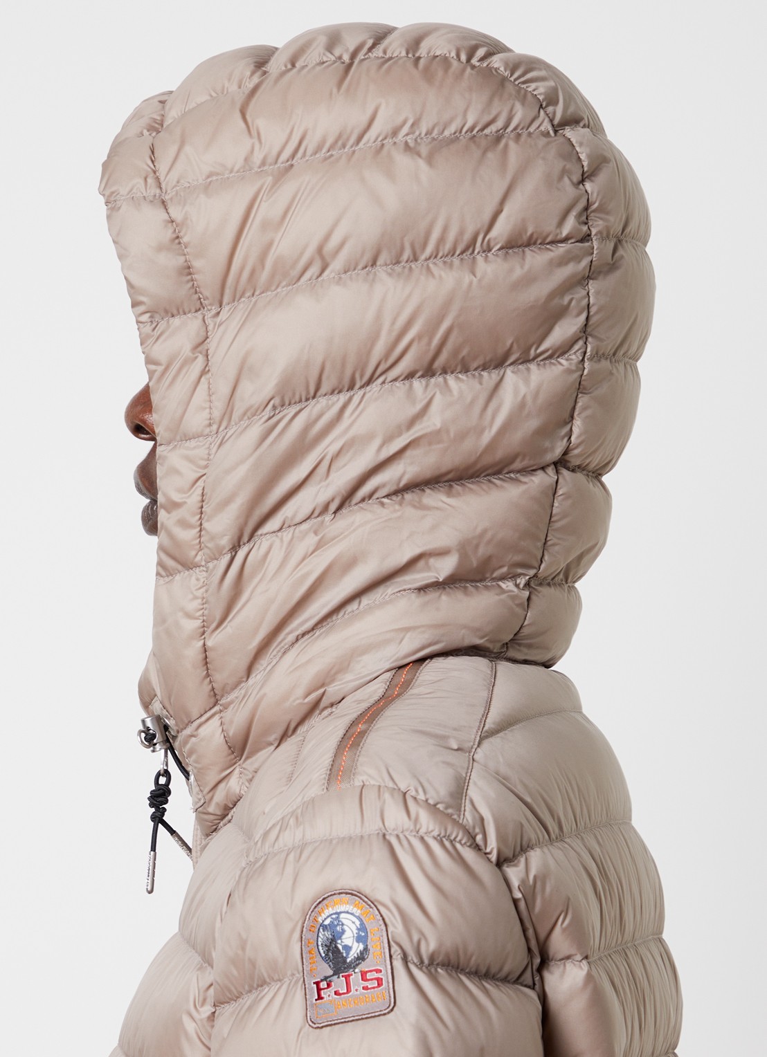 Parajumpers Genie puffer jack met donsvulling en ritszakken - detail 5 donkerbeige