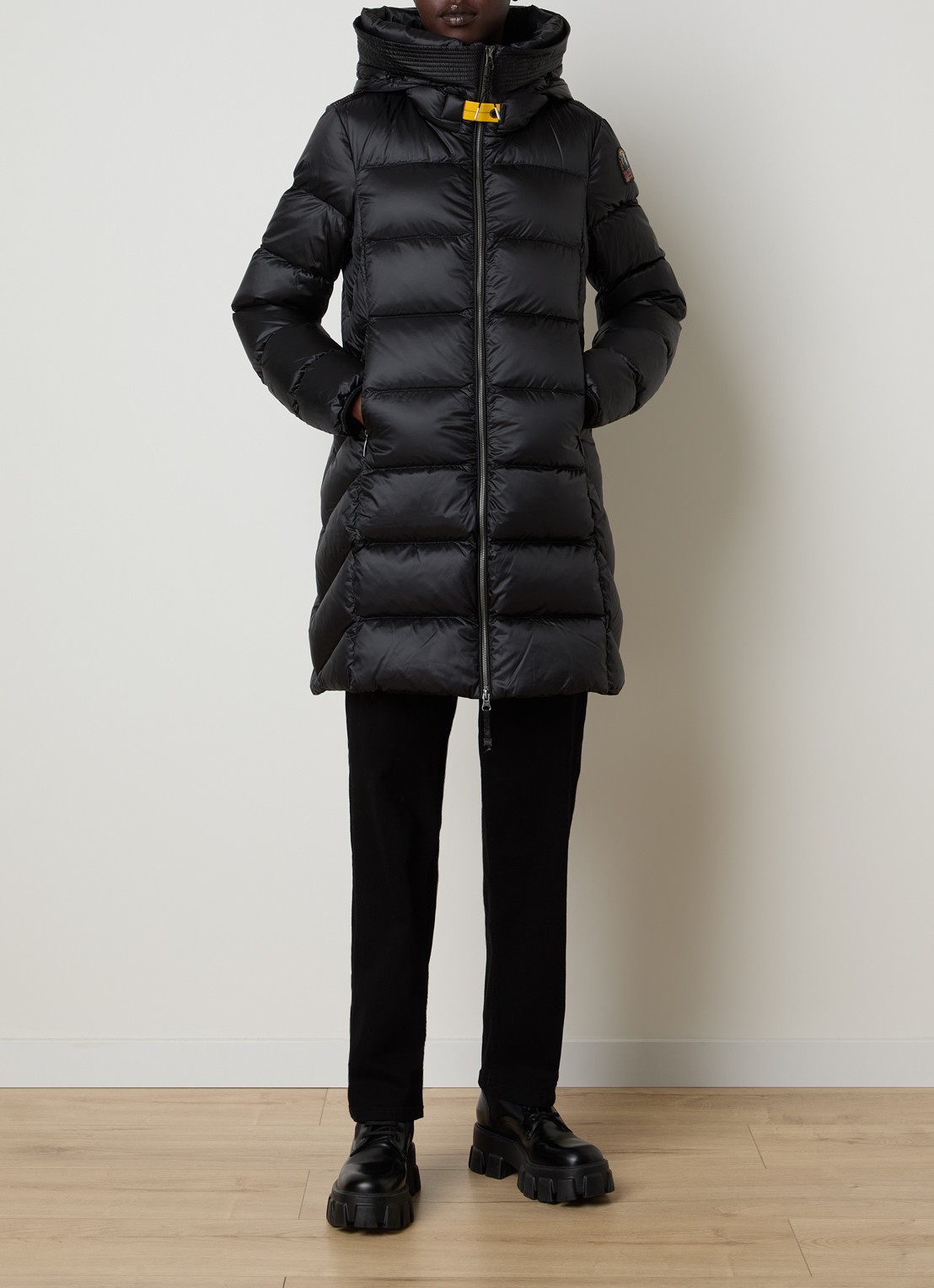 Parajumpers Gewatteerde puffer jas met donsvulling - voorkant 6 zwart