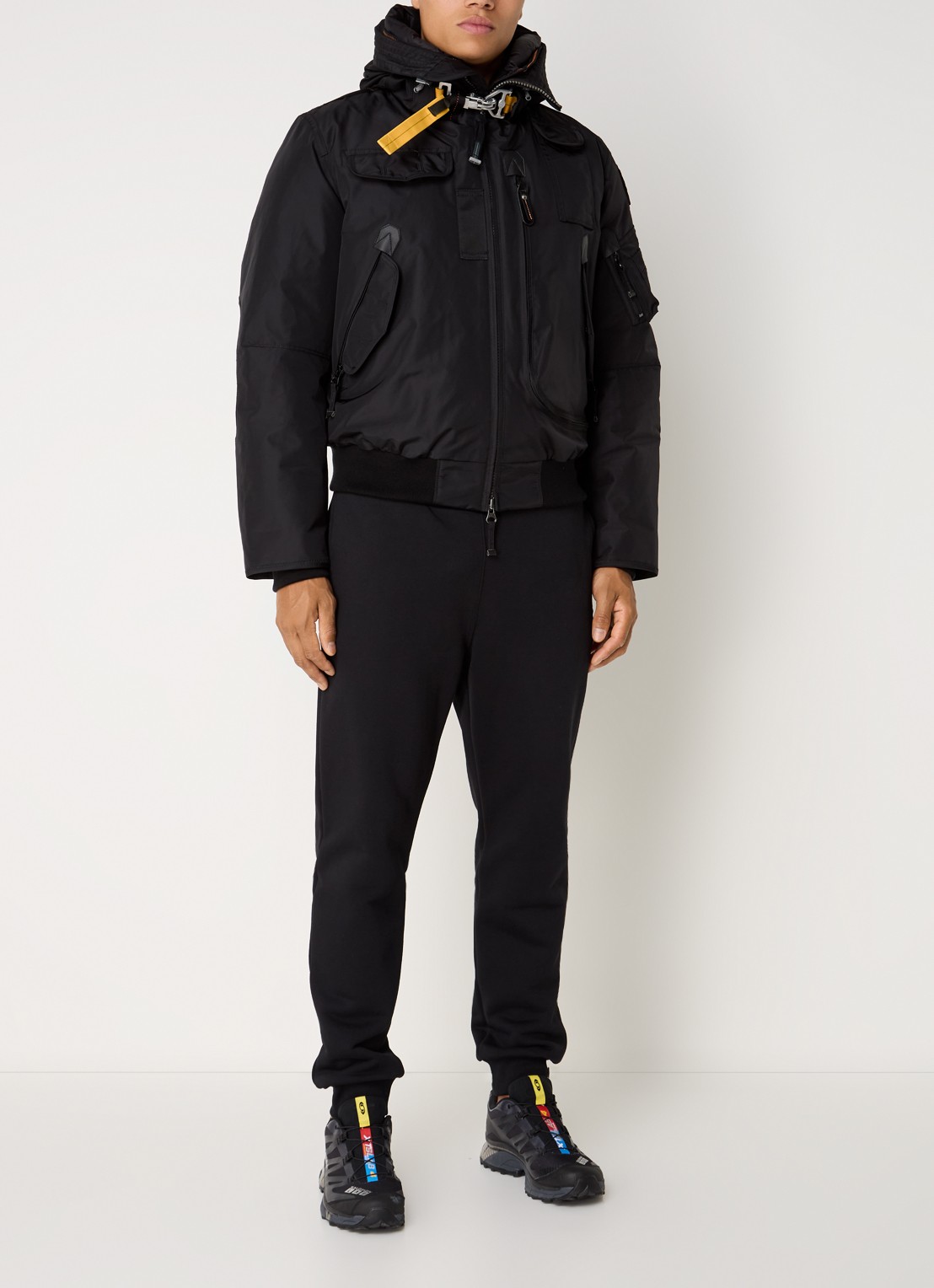 Parajumpers Gobi bomberjack met donsvulling en uitneembare voering - voorkant 3 zwart