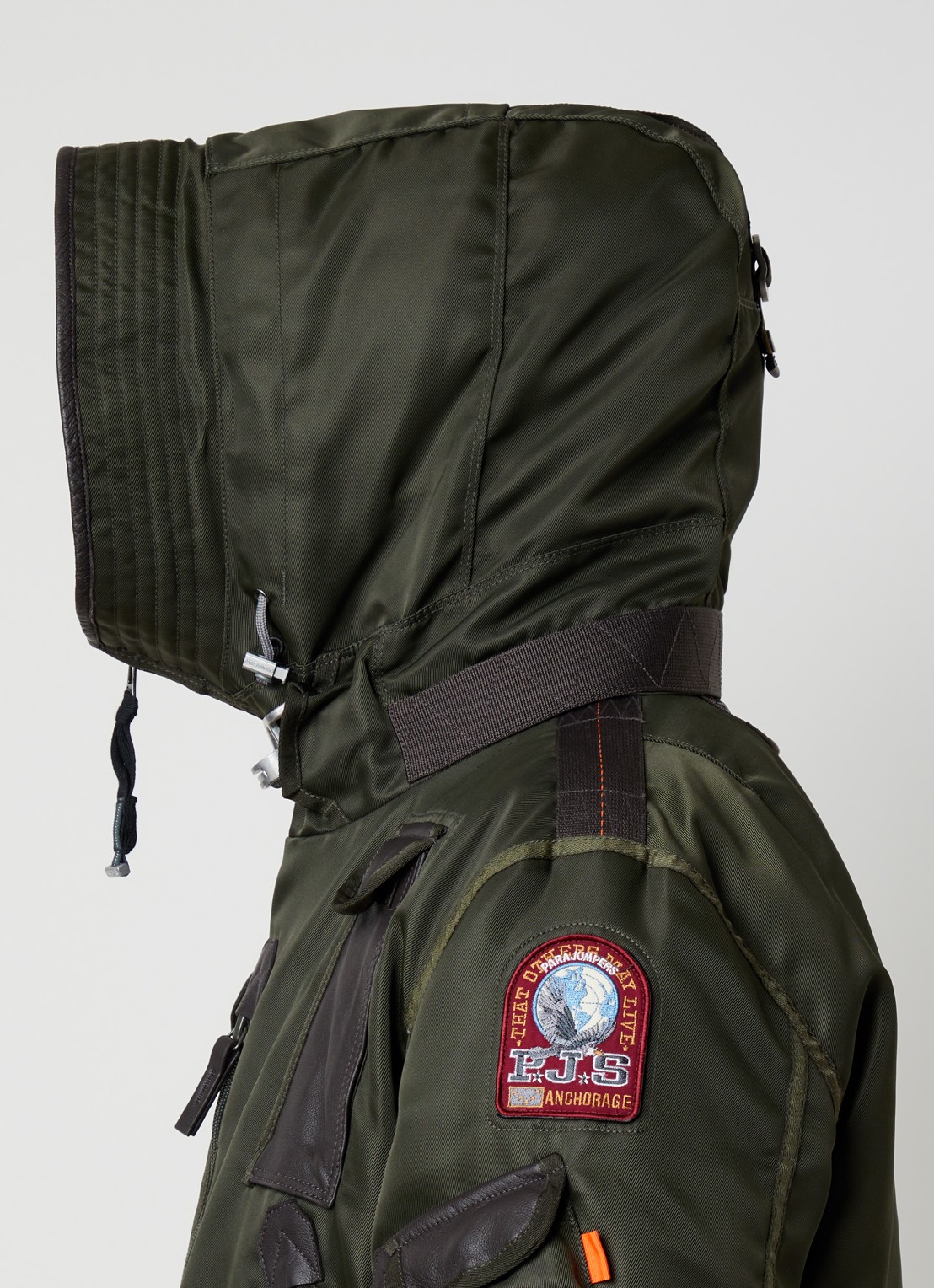 Parajumpers Gobi gewatteerd bomberjack met donsvulling en logo - detail 3 groen