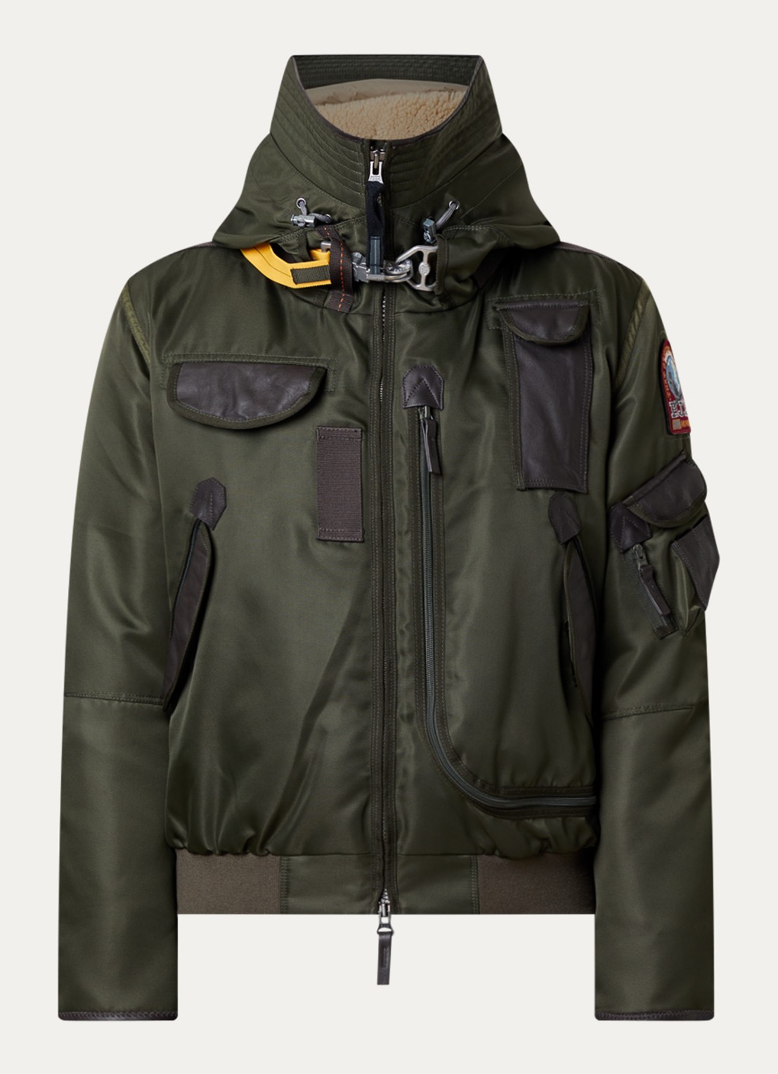 Parajumpers Gobi gewatteerd bomberjack met donsvulling en logo - voorkant 5 groen