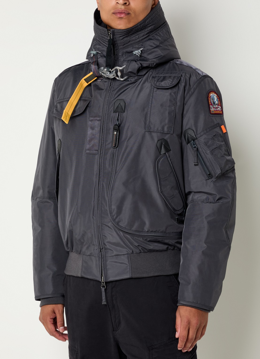 Parajumpers Gobi gewatteerd bomberjack met donsvulling en logoborduring - detail 3 donkergrijs