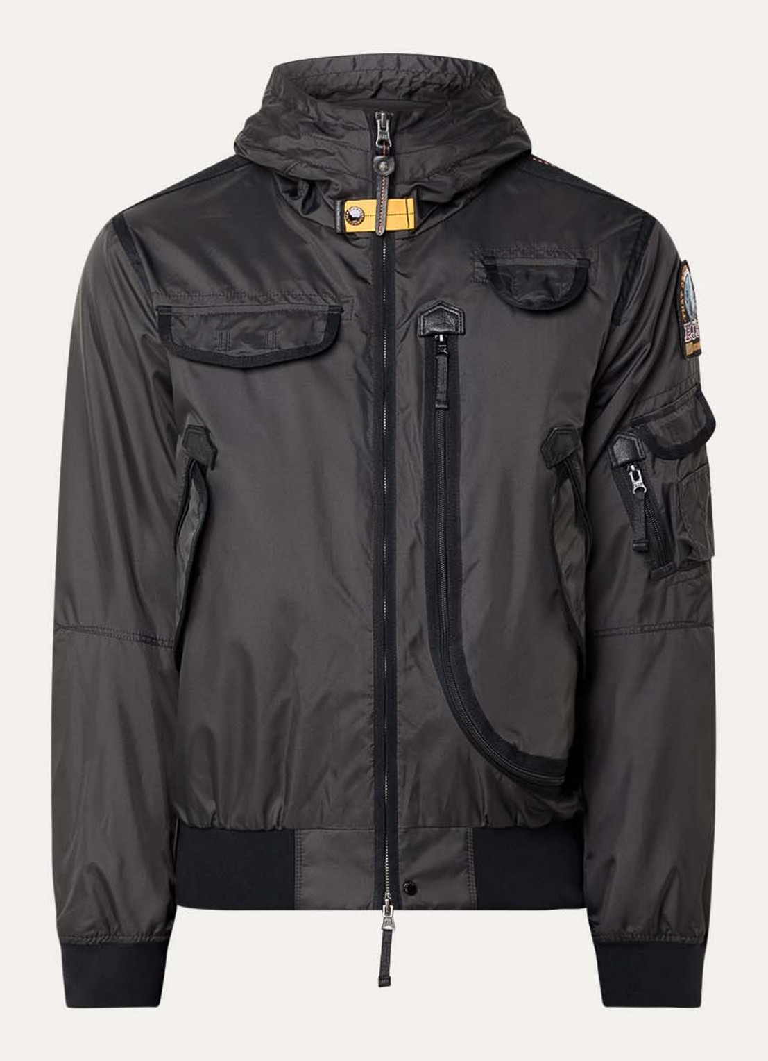 Parajumpers Gobi gewatteerd jack met donsvulling en capuchon - voorkant beige