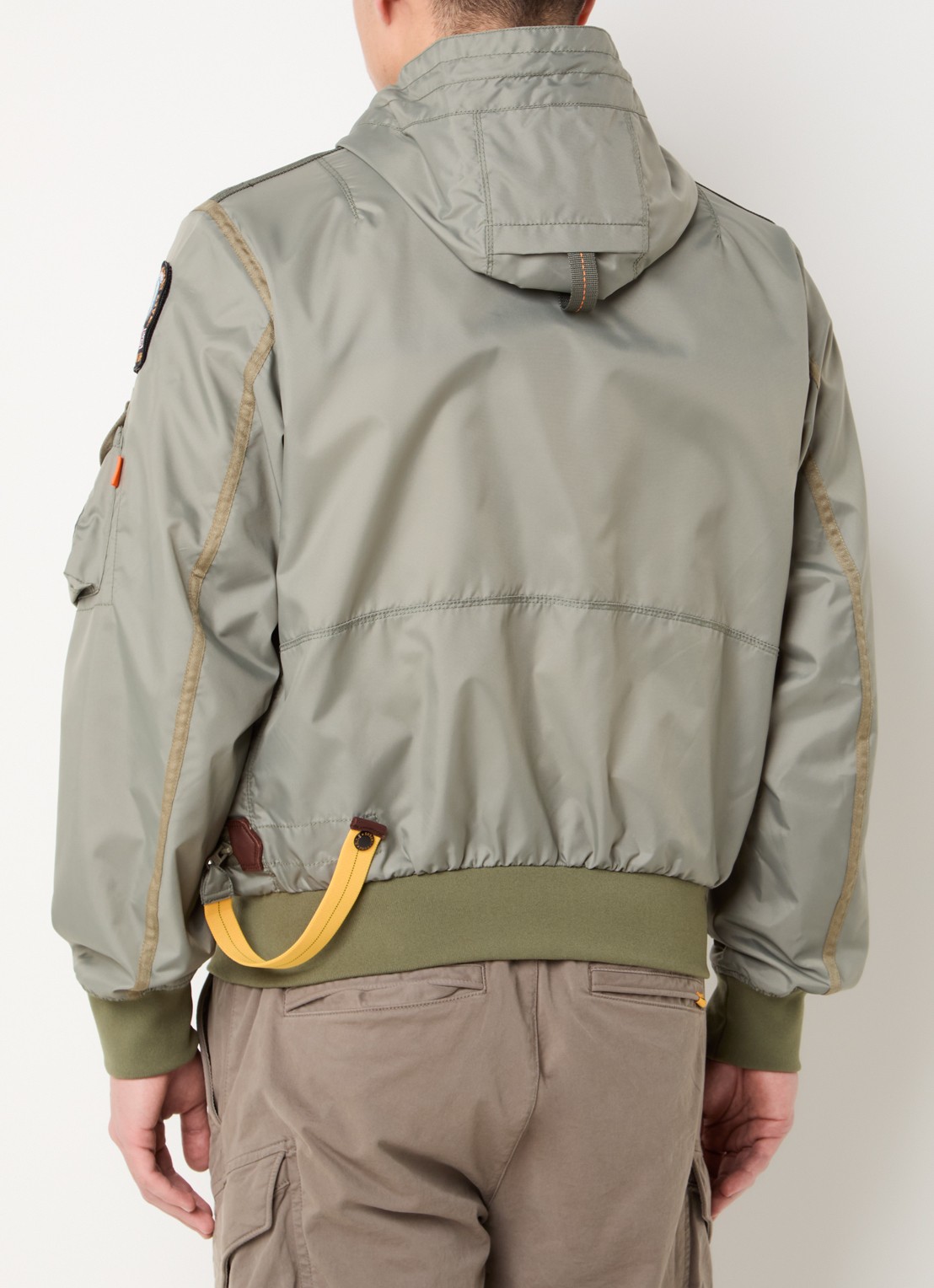 Parajumpers Gobi gewatteerd jack met donsvulling en capuchon - achterkant 3 groen