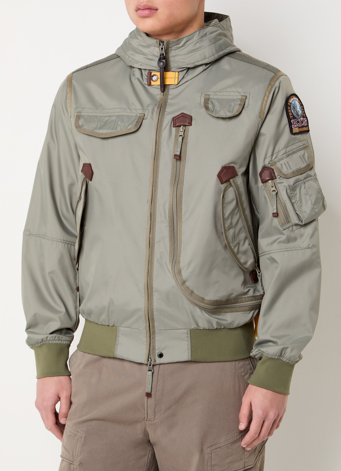 Parajumpers Gobi gewatteerd jack met donsvulling en capuchon - detail 4 groen