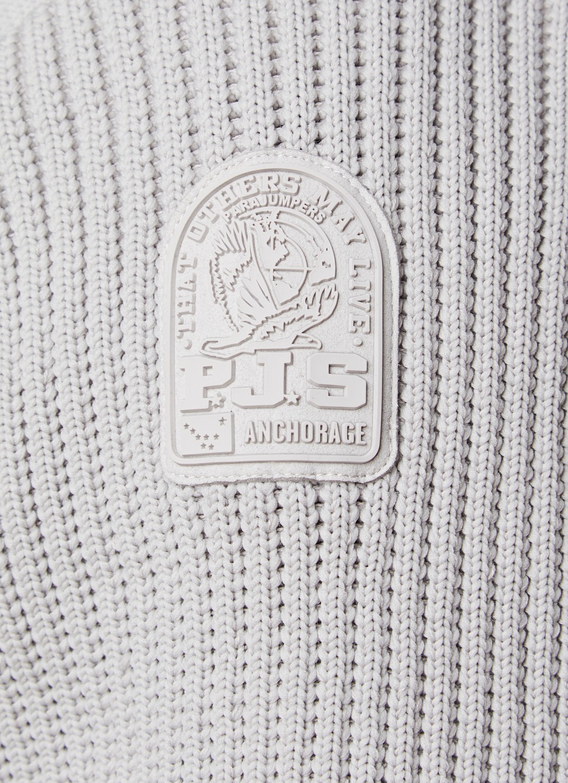 Parajumpers Grofgebreid vest met borstzak - detail 3 lichtgrijs