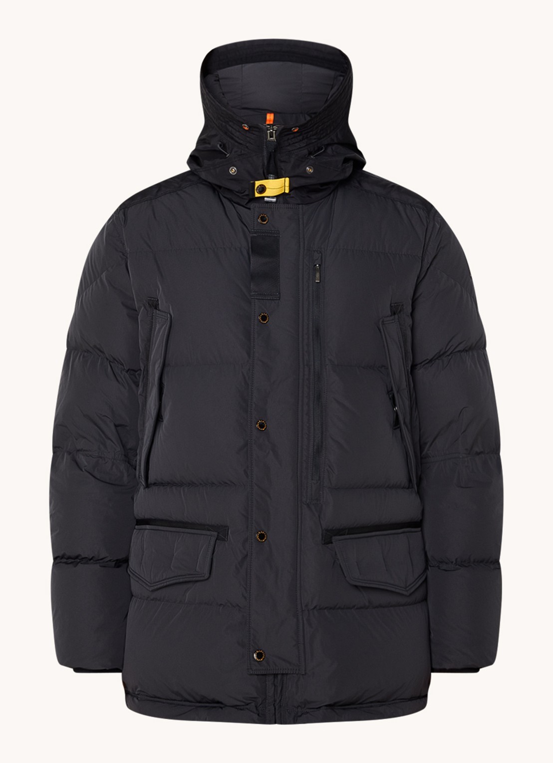 Parajumpers Harraseeket gewatteeerd jack met donsvulling en logo  - voorkant 3 zwart