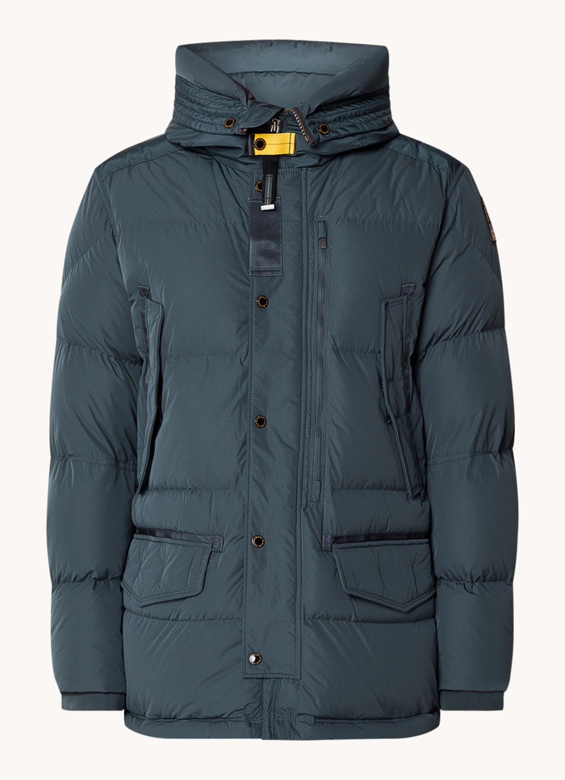 Parajumpers Harraseeket gewatteeerd jack met donsvulling en logo  - voorkant petrol